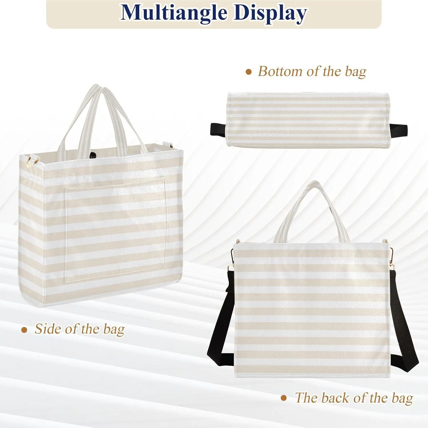 MCHIVER Tote Bag for Women Corduroy Crossbody Shoulder Purse Utility Totes for Trip Office Work 13.7 * 4.9 * 12.2 IN