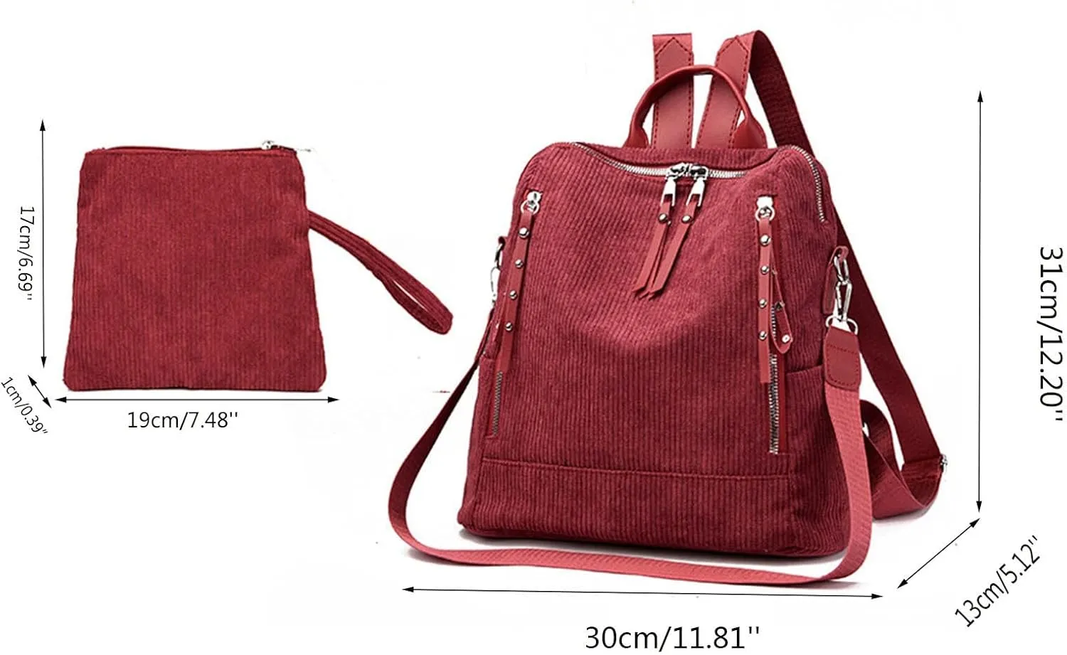 Medium Backpack Purse for Women Practical Zipper Casual Purpose Tote Backpacks Fashion Bags for Travel Work Gift