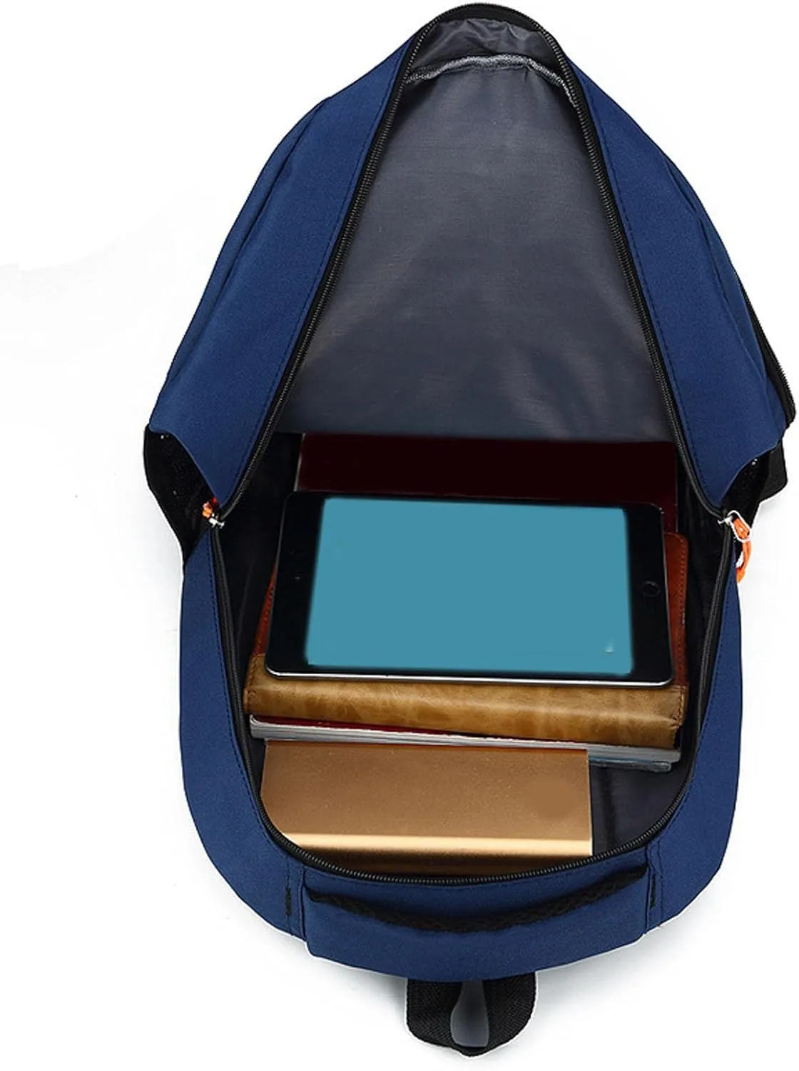 Medium Backpack Purse for Women Transparent Practical Large Capacity Zipper Backpacks Nylon Fabric Shoulder Bag(Blue)