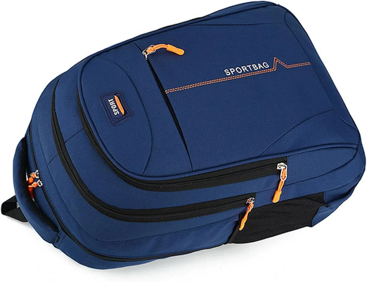 Medium Backpack Purse for Women Transparent Practical Large Capacity Zipper Backpacks Nylon Fabric Shoulder Bag(Blue)