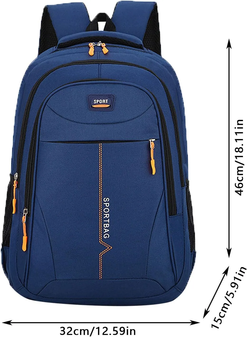 Medium Backpack Purse for Women Transparent Practical Large Capacity Zipper Backpacks Nylon Fabric Shoulder Bag(Blue)