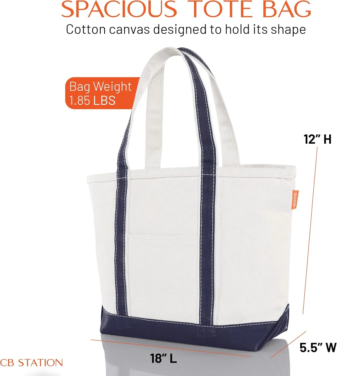 Medium Classic Canvas Tote Bag for Women, Top Zipper Closure, Outer Pocket, Daily Essentials, Groceries, Traveling