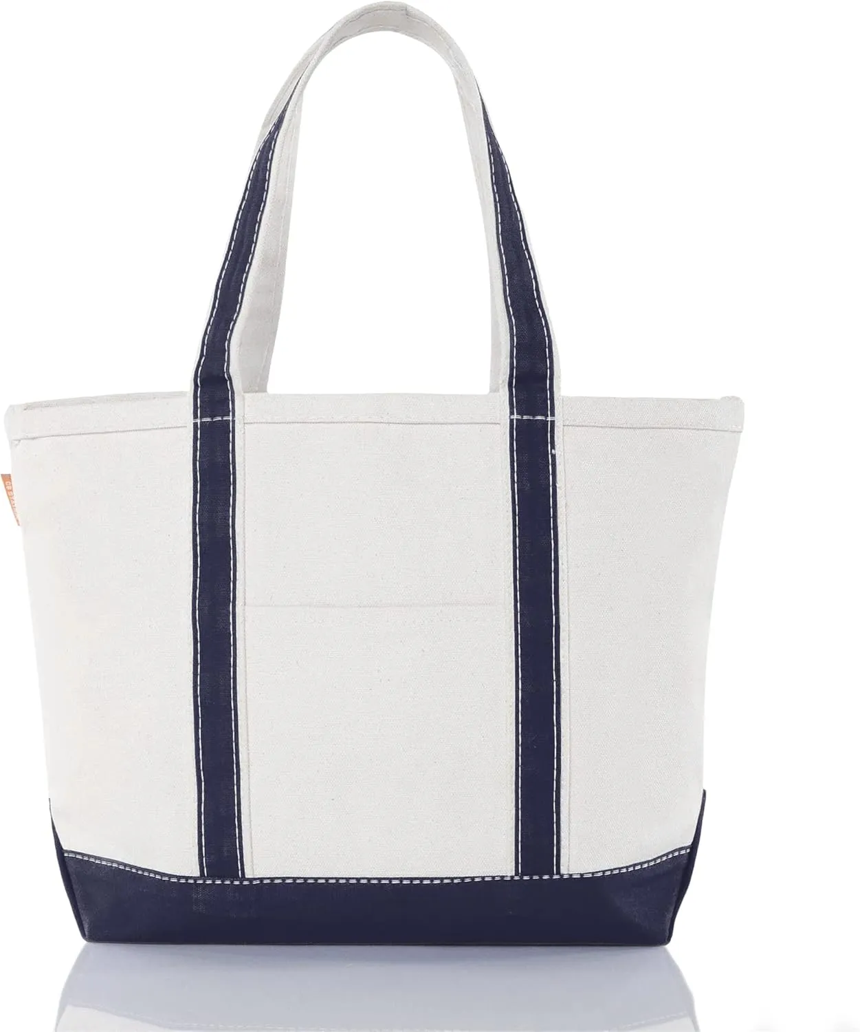 Medium Classic Canvas Tote Bag for Women, Top Zipper Closure, Outer Pocket, Daily Essentials, Groceries, Traveling