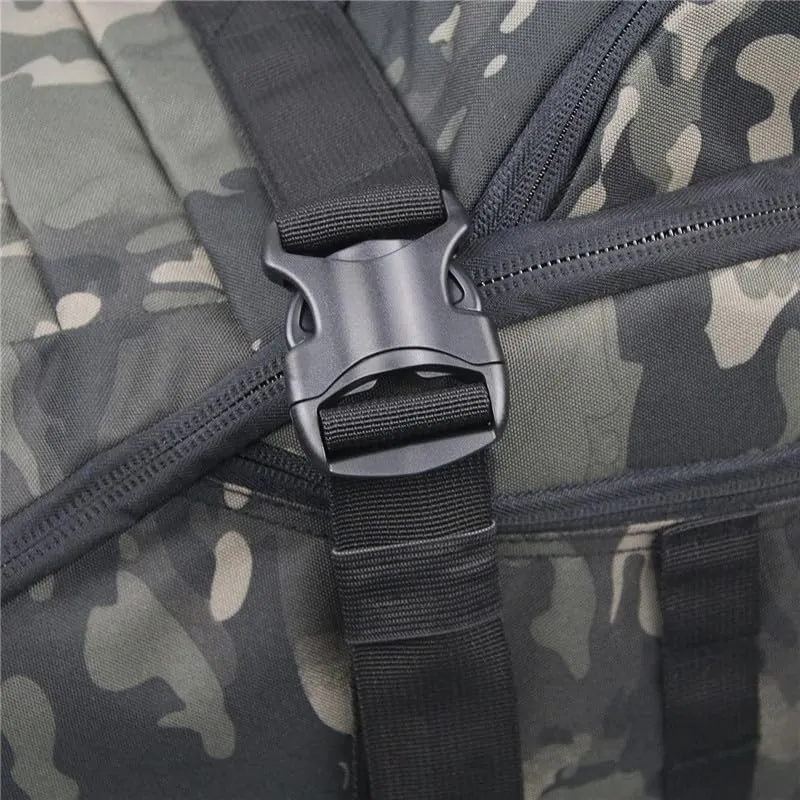 Men Army Sport Gym Bag Tactical Waterproof Backpack Camping Backpacks Sports Travel Bags, Black Camo, M 60 Litres, Backpacks