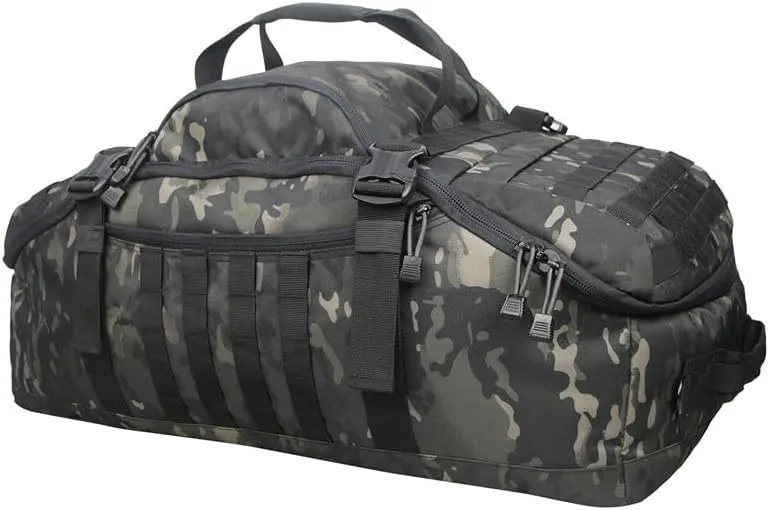 Men Army Sport Gym Bag Tactical Waterproof Backpack Camping Backpacks Sports Travel Bags, Black Camo, M 60 Litres, Backpacks