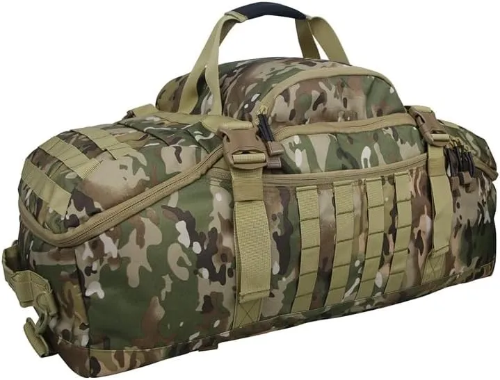 Men Army Sport Gym Bag Tactical Waterproof Backpack Camping Backpacks Sports Travel Bags, Brown Camo, M 60 Litres, Backpacks