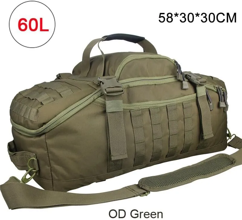Men Army Sport Gym Bag Tactical Waterproof Backpack Camping Backpacks Sports Travel Bags, Green, M 60 Litres, Backpacks