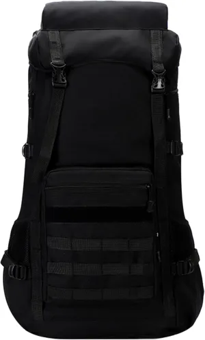 Men's Camping Backpack 70L Travel Duffel Bags Oxford Cloth Women's Daypack Large Capacity Outdoor Hiking Rucksack (Black)