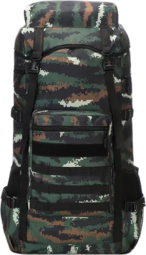 Men's Camping Backpack 70L Travel Duffel Bags Oxford Cloth Women's Daypack Large Capacity Outdoor Hiking Rucksack (B/Multicolor)