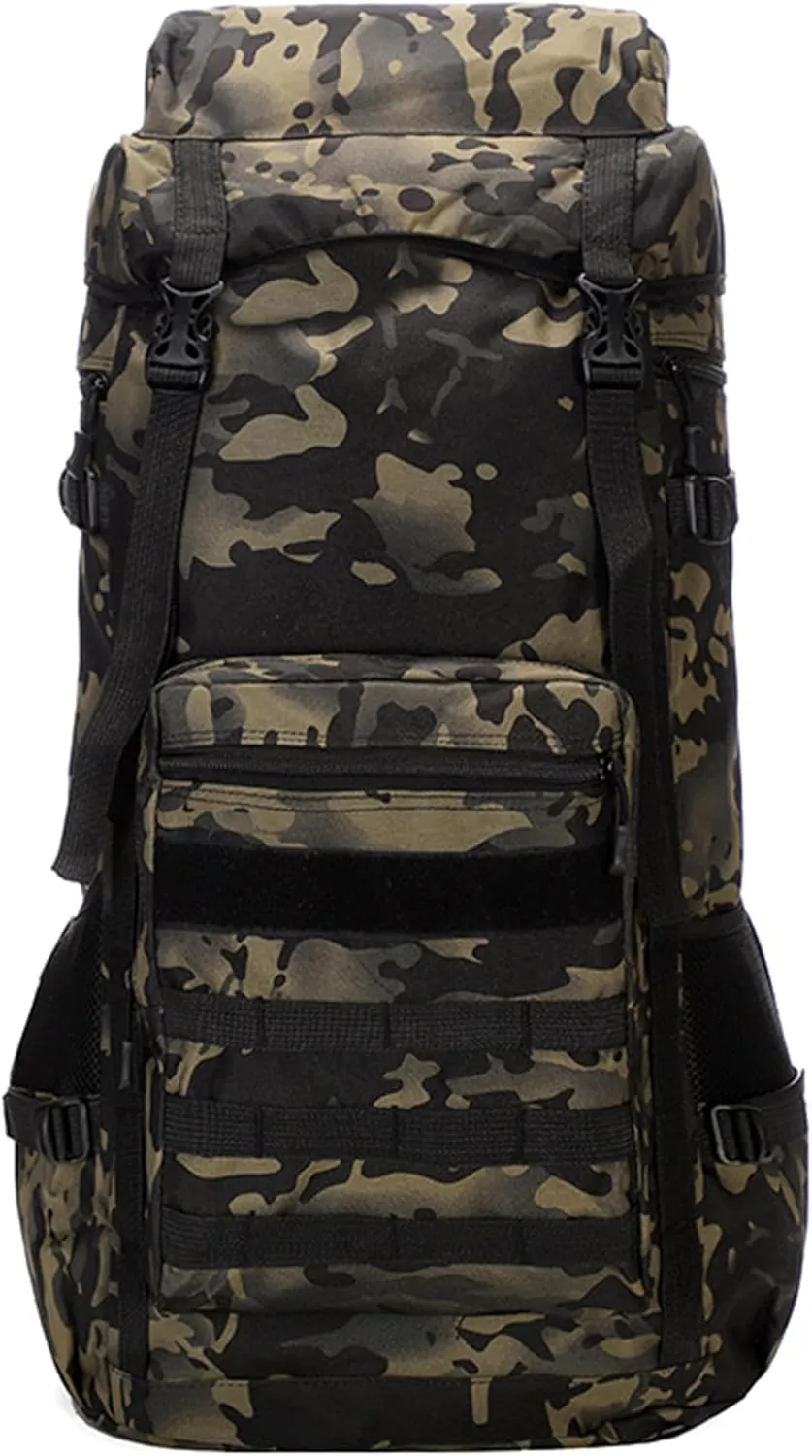 Men's Camping Backpack 70L Travel Duffel Bags Oxford Cloth Women's Daypack Large Capacity Outdoor Hiking Rucksack (C/Multicolor)