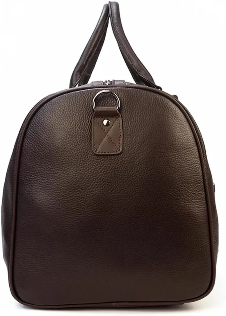 Men's Large Capacity Genuine Leather Travel Bag Soft Black Cowhide Casual Travel Luggage Large Weekend Shoulder Bag, new design2-brown