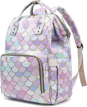 Mermaid Laptop Backpack for Womens Girls, College Backpacks School Bag Bookbag 15.6 Inch Computer Backpack