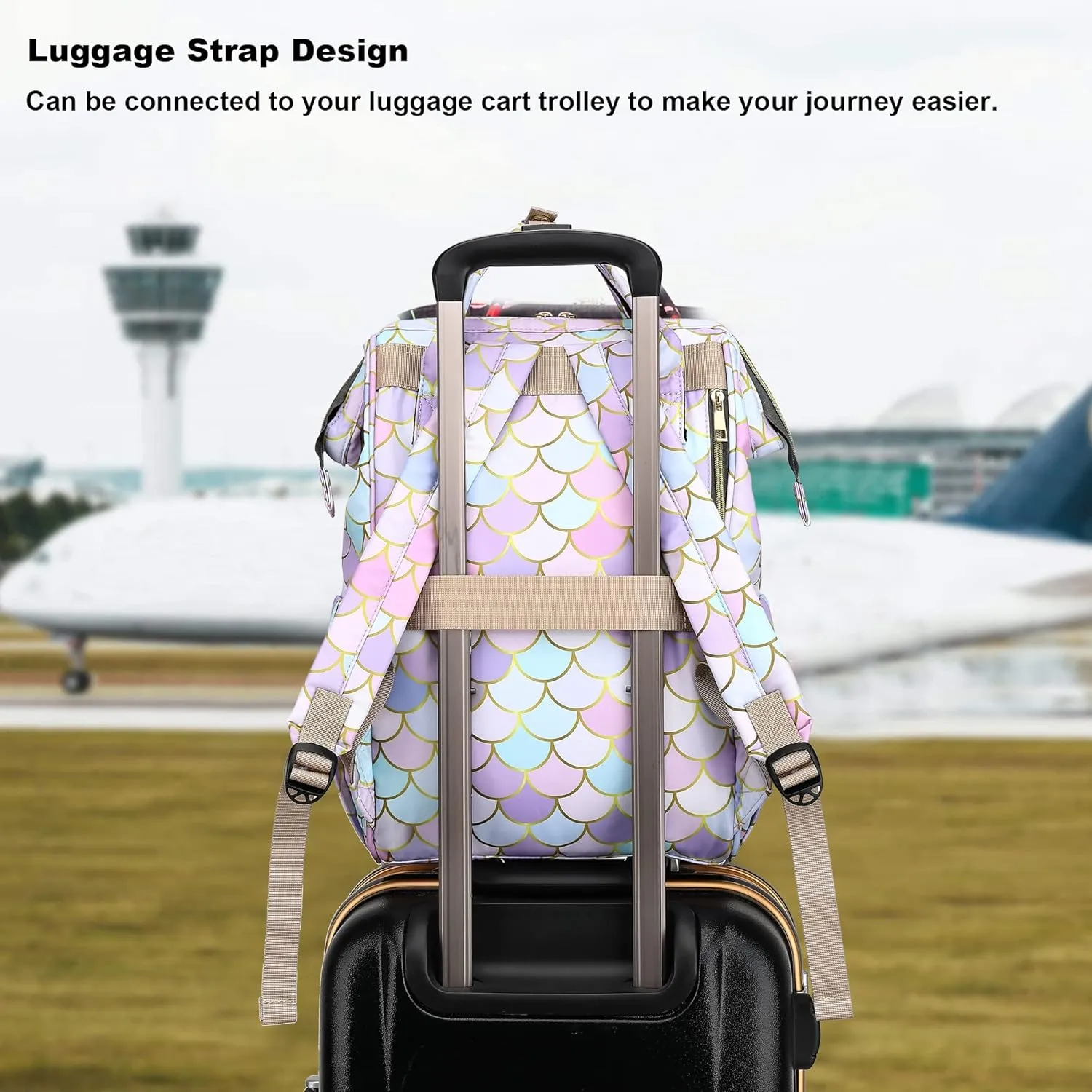Mermaid Laptop Backpack for Womens Girls, College Backpacks School Bag Bookbag 15.6 Inch Computer Backpack