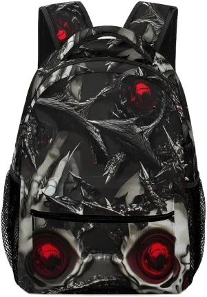 Metal Skull Death Thorns Travel Backpack Simple Daypack Waterproof Hiking Picnic Laptop Gym Bag
