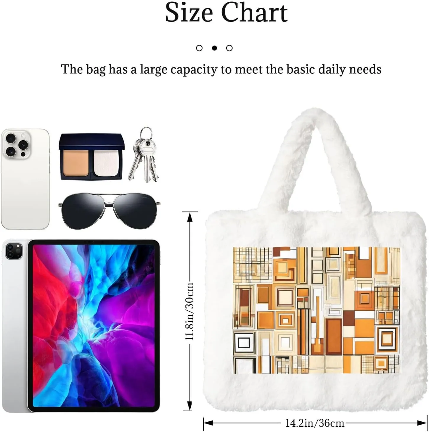 Mid Century Modern Plush Handbag, Comfortable Touch, Stylish And Compact, Suitable For Daily Travel