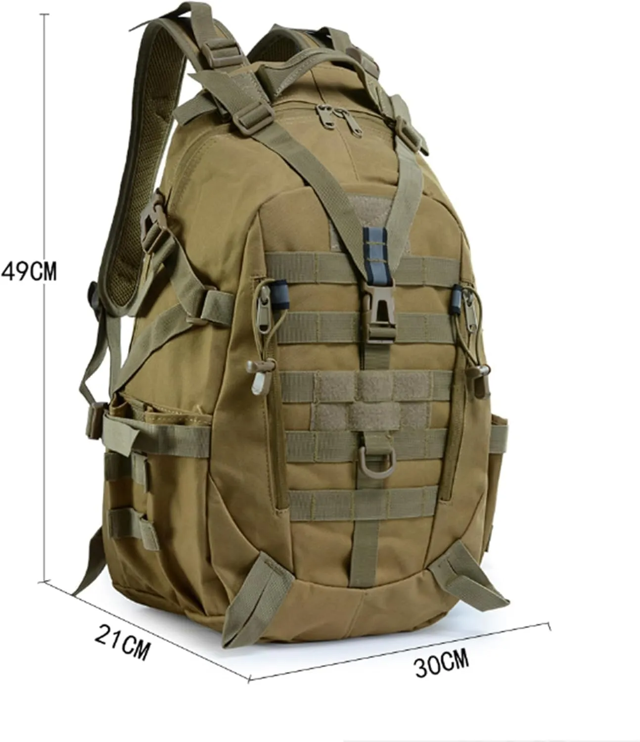 Military Tactical Backpack 25l for Men Hiking Camping Backpack with Luminous Strip Outdoor Hunting Daypack(F)