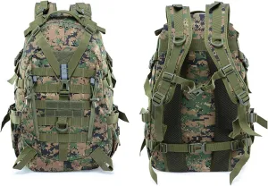 Military Tactical Backpack 25l for Men Hiking Camping Backpack with Luminous Strip Outdoor Hunting Daypack(F)