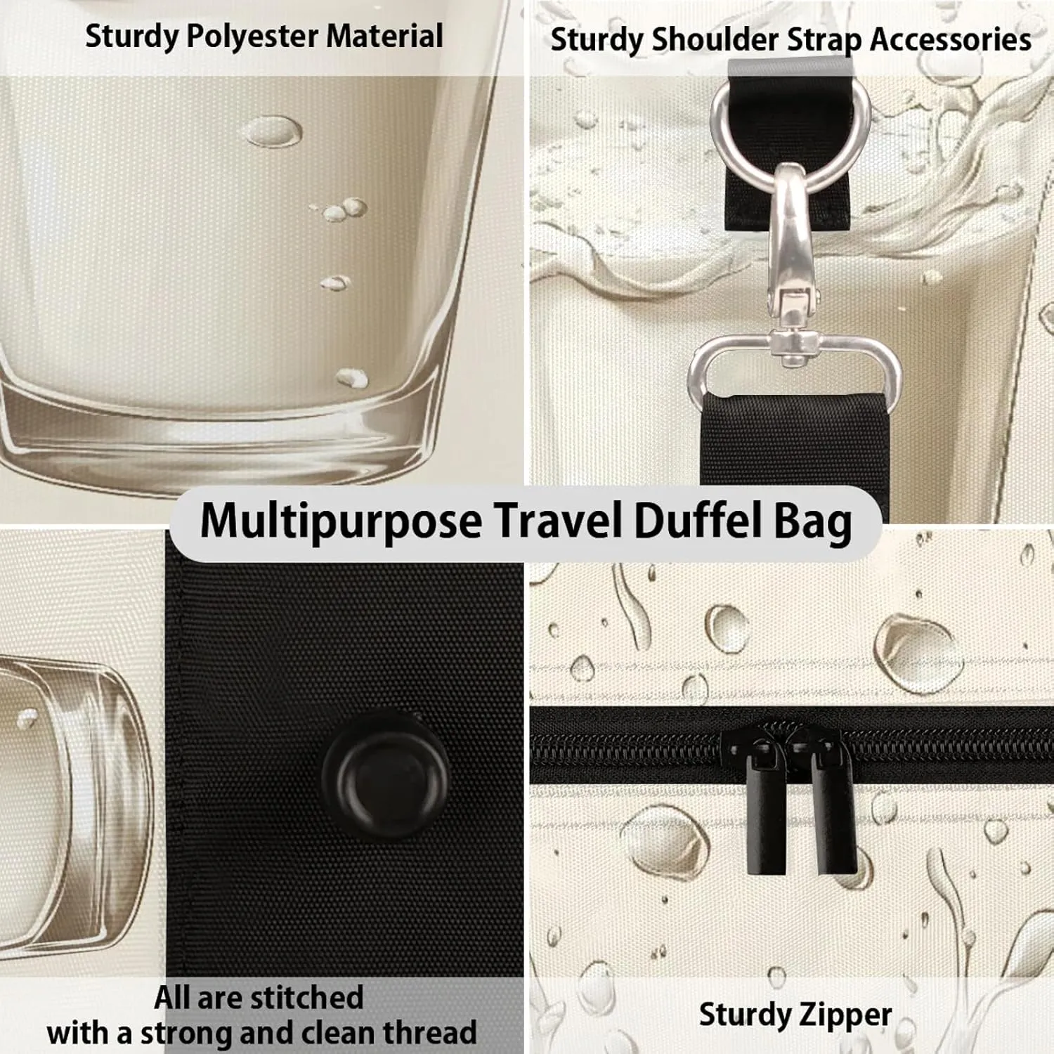 Milk Drinks Duffle Bag for Travel, Overnight Weekend Gym Carry On Luggage Bag, Funny Travel Duffel Bag for Men Women