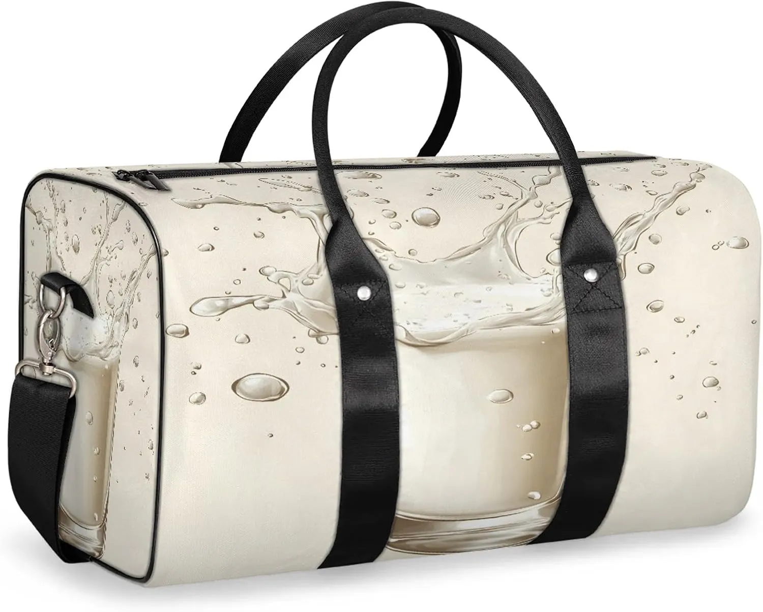 Milk Drinks Duffle Bag for Travel, Overnight Weekend Gym Carry On Luggage Bag, Funny Travel Duffel Bag for Men Women