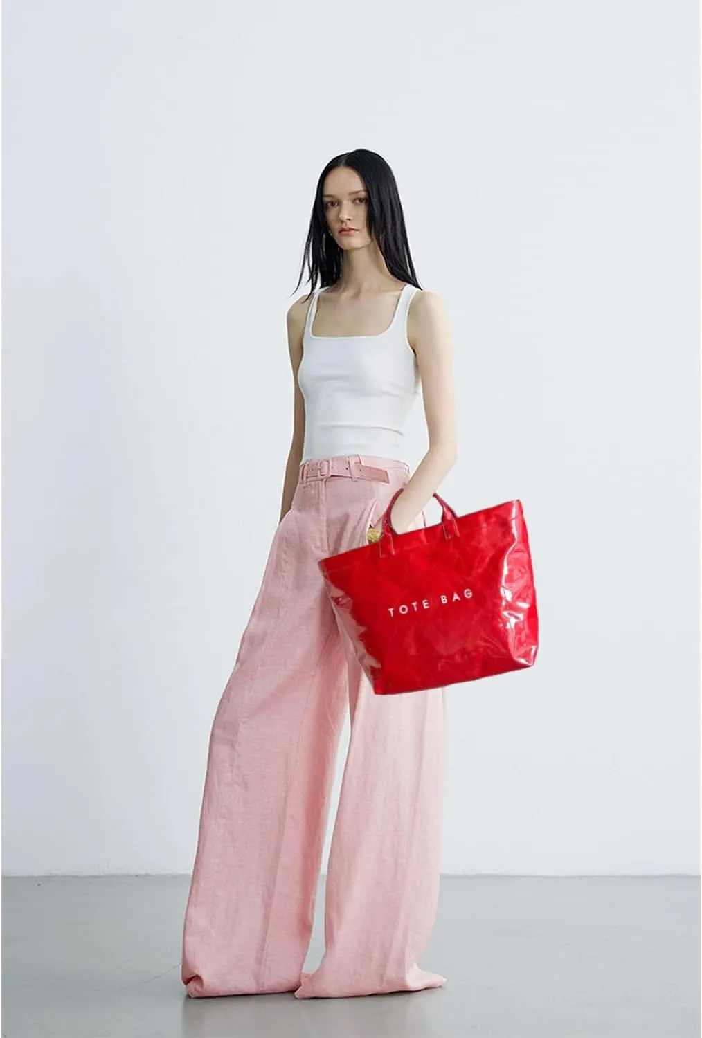 MINGRI Large Tote Bags for Women,Mother's Day Gifts,PVC Plastic Totes Bag,Carry All Bag Kraft Paper Shoulder Handbag