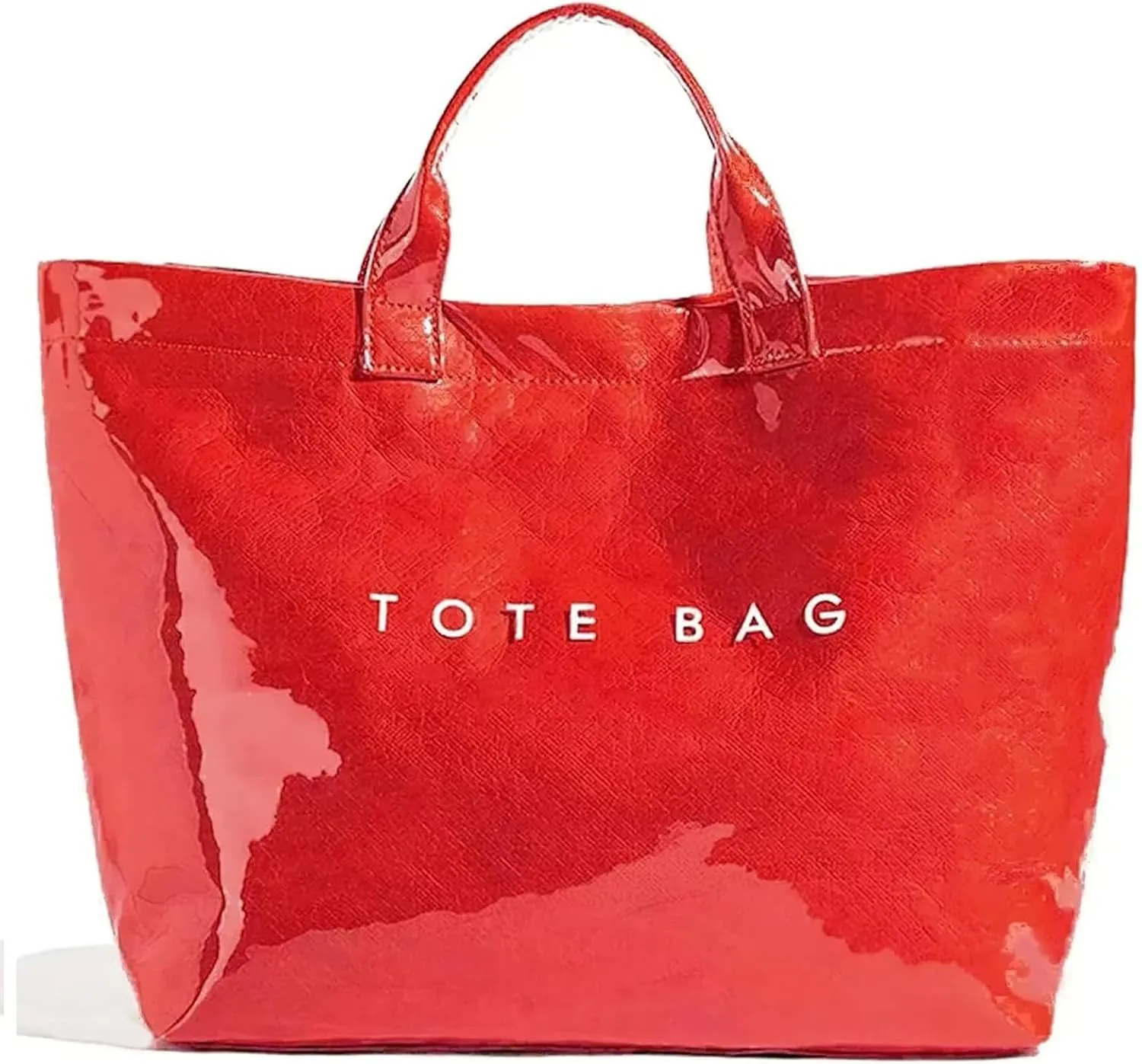 MINGRI Large Tote Bags for Women,Mother's Day Gifts,PVC Plastic Totes Bag,Carry All Bag Kraft Paper Shoulder Handbag