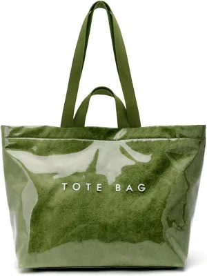 MINGRI Large Tote Bags for Women,Mother's Day Gifts,PVC Plastic Totes Bag,Carry All Bag Kraft Paper Shoulder Handbag