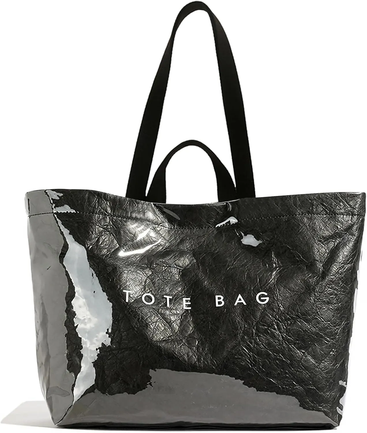 MINGRI Large Tote Bags for Women,Mother's Day Gifts,PVC Plastic Totes Bag,Carry All Bag Kraft Paper Shoulder Handbag