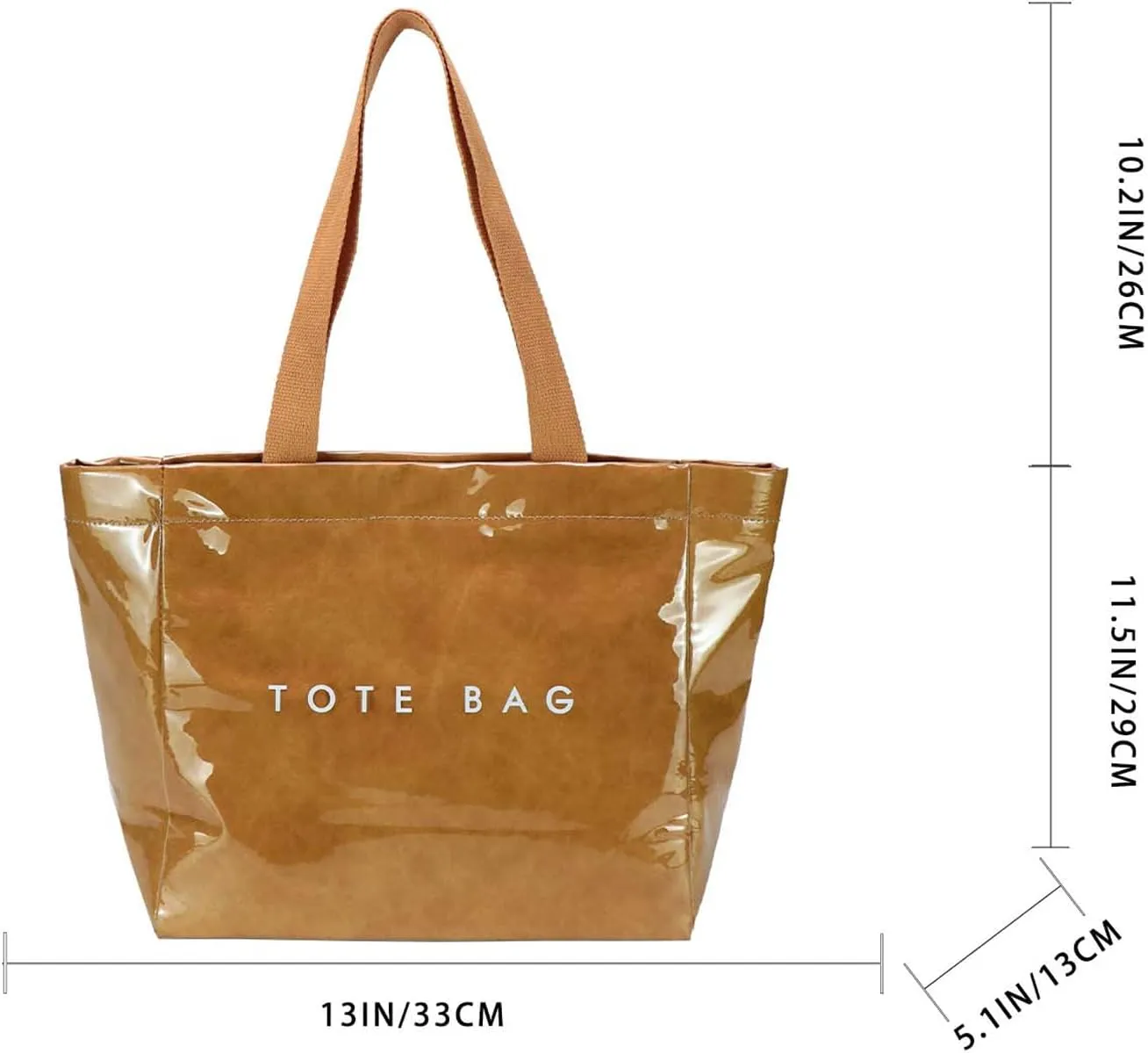 MINGRI Large Tote Bags for Women,Mother's Day Gifts,PVC Plastic Totes Bag,Carry All Bag Kraft Paper Shoulder Handbag