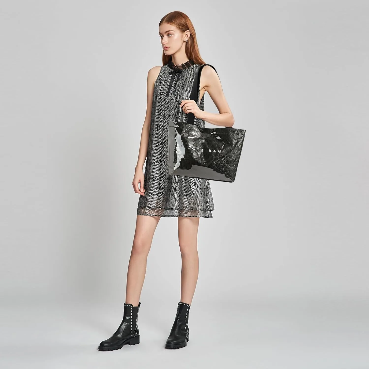 MINGRI Large Tote Bags for Women,Mother's Day Gifts,PVC Plastic Totes Bag,Carry All Bag Kraft Paper Shoulder Handbag