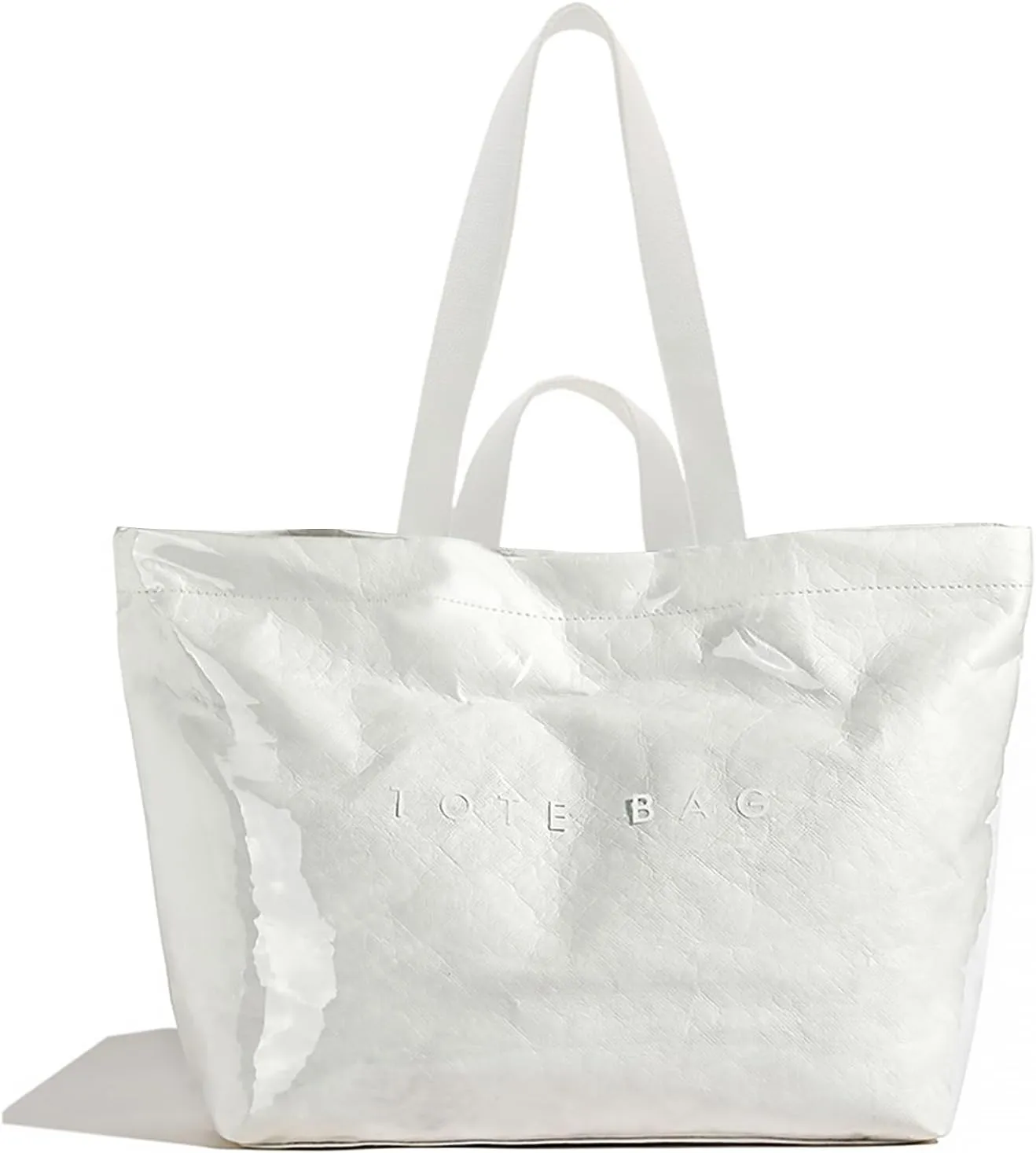 MINGRI Large Tote Bags for Women,Mother's Day Gifts,PVC Plastic Totes Bag,Carry All Bag Kraft Paper Shoulder Handbag