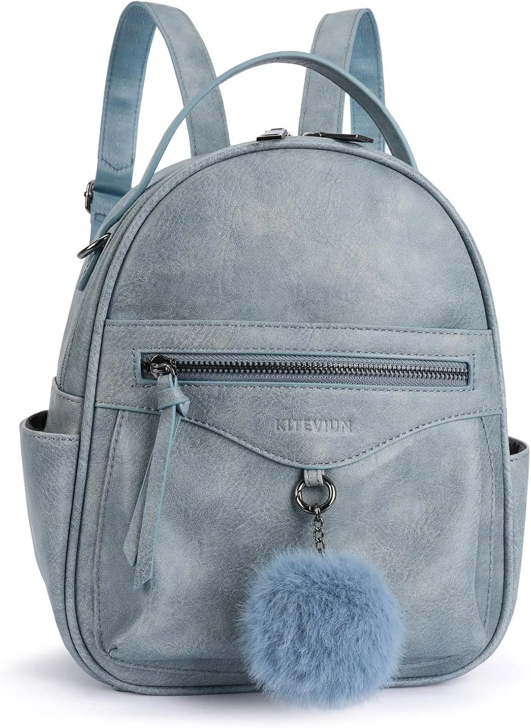 Mini Backpack Purse for Women Fashion Cute Small Travel Backpacks Pompom Daypacks Shoulder Handbag