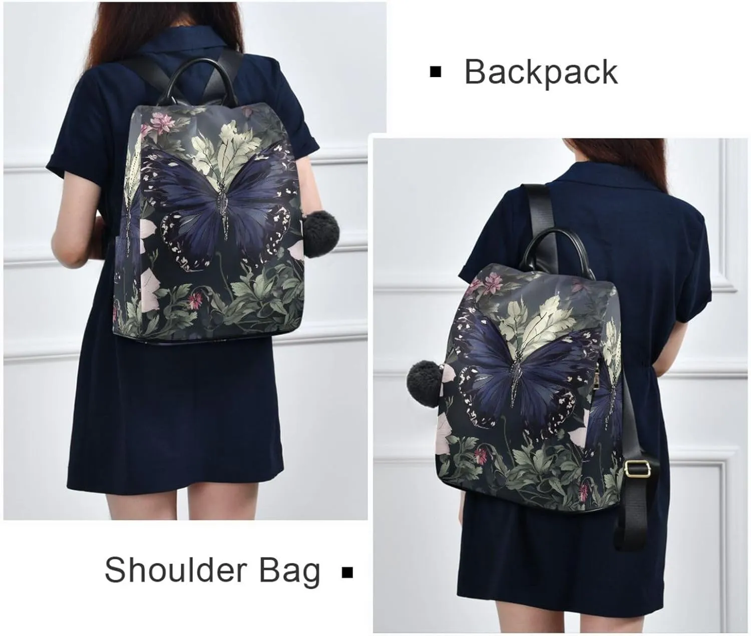 Mini Backpack Women Travel Handbag Shoulder Bag Anti Theft Backpack for women for Outing Shopping Traveling Going Out Butterfly Pattern 4