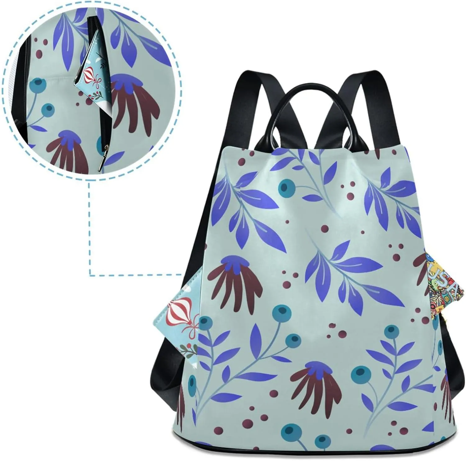 Mini Backpack Women Travel Handbag Shoulder Bag for Outing Shopping Traveling Going Out Pattern 3