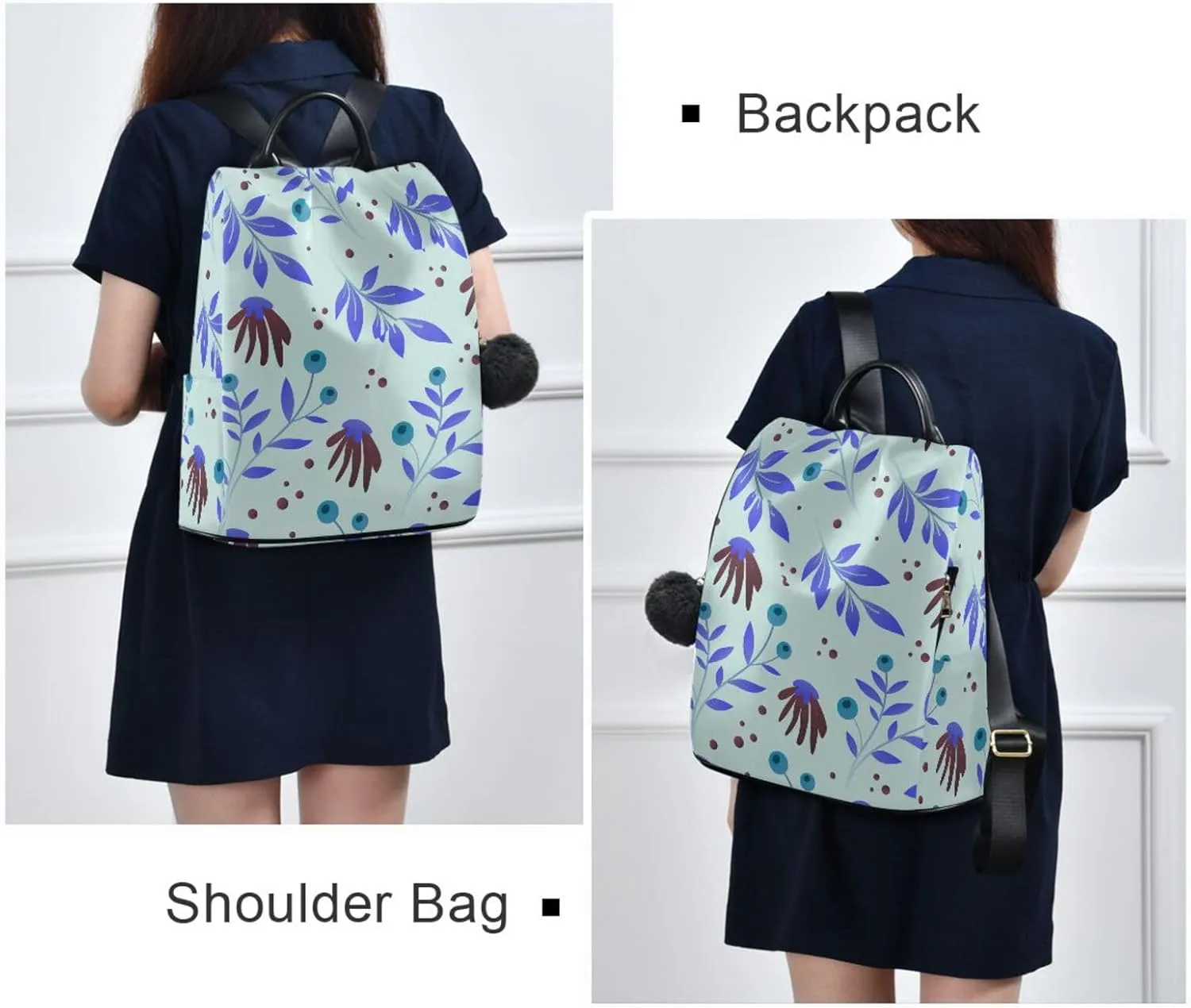 Mini Backpack Women Travel Handbag Shoulder Bag for Outing Shopping Traveling Going Out Pattern 3