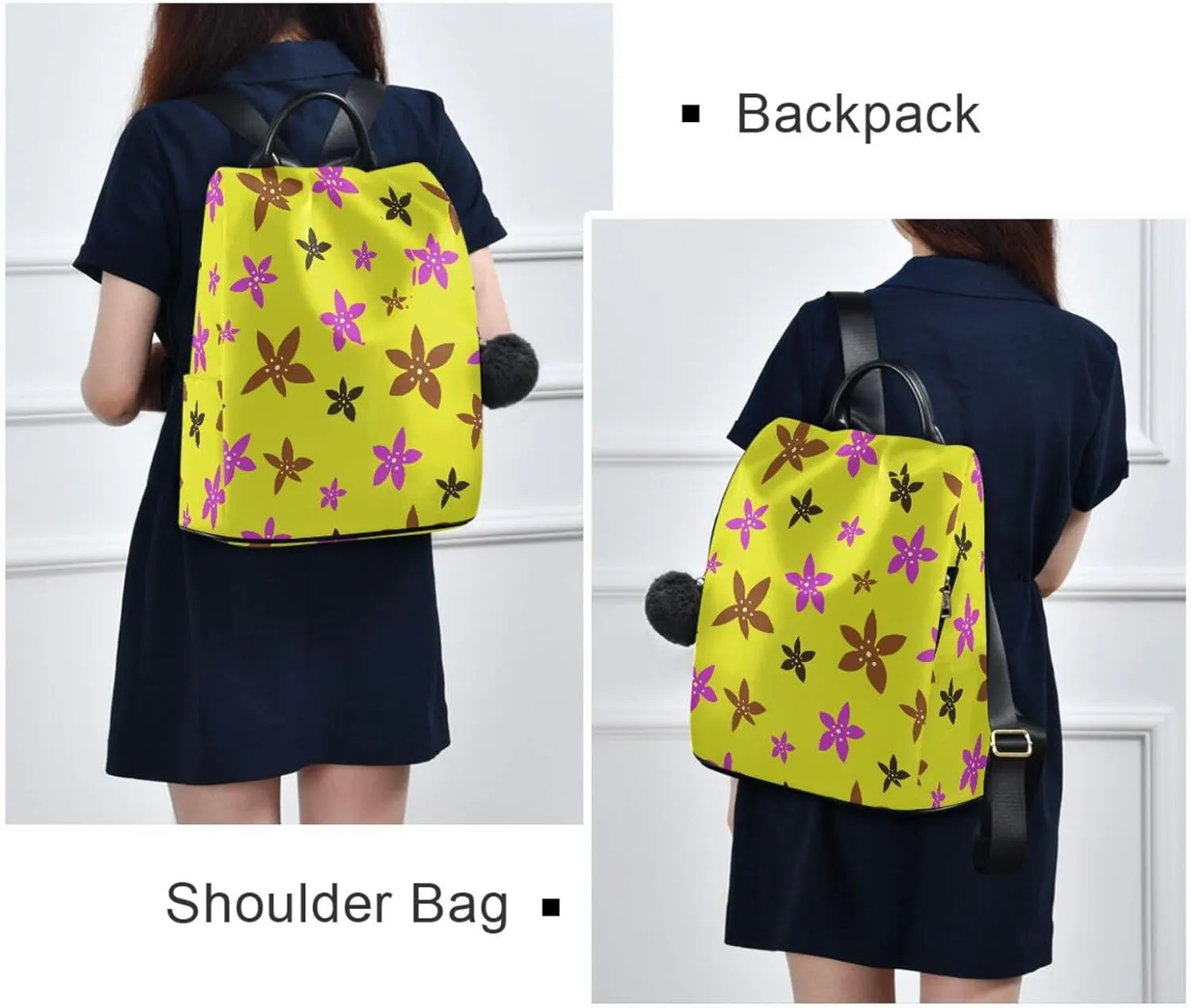 Mini Backpack Women Travel Handbag Shoulder Bag for Outing Shopping Traveling Going Out Pattern 9