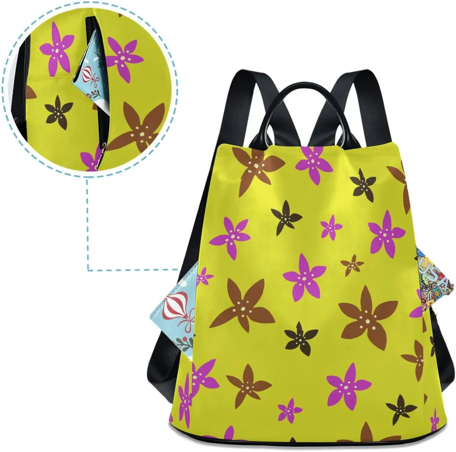 Mini Backpack Women Travel Handbag Shoulder Bag for Outing Shopping Traveling Going Out Pattern 9