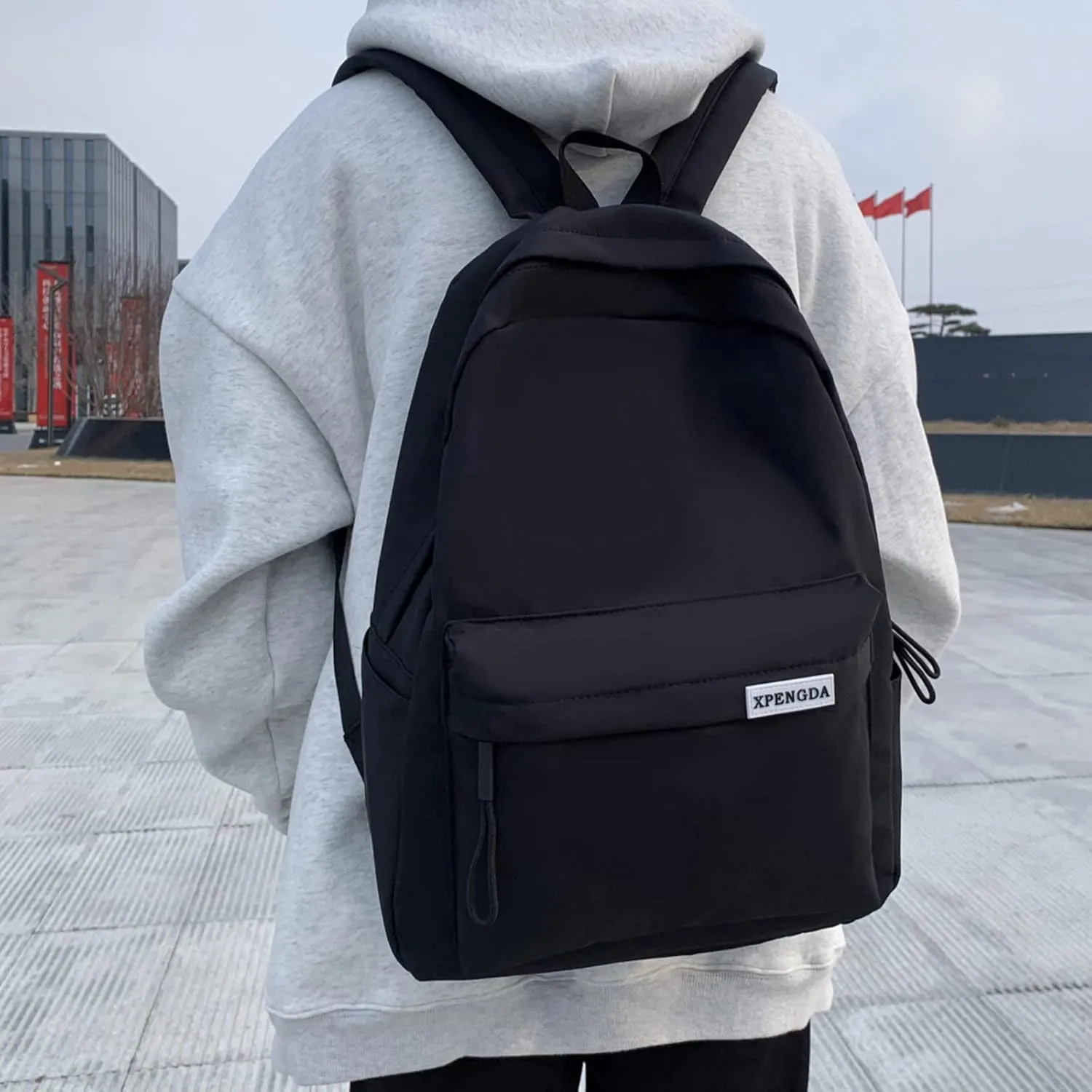Mini Backpacks for Women Retro Large Capacity Solid Soft Fashion Backpacks Outdoor Travel Slim Laptop Backpack(Black)