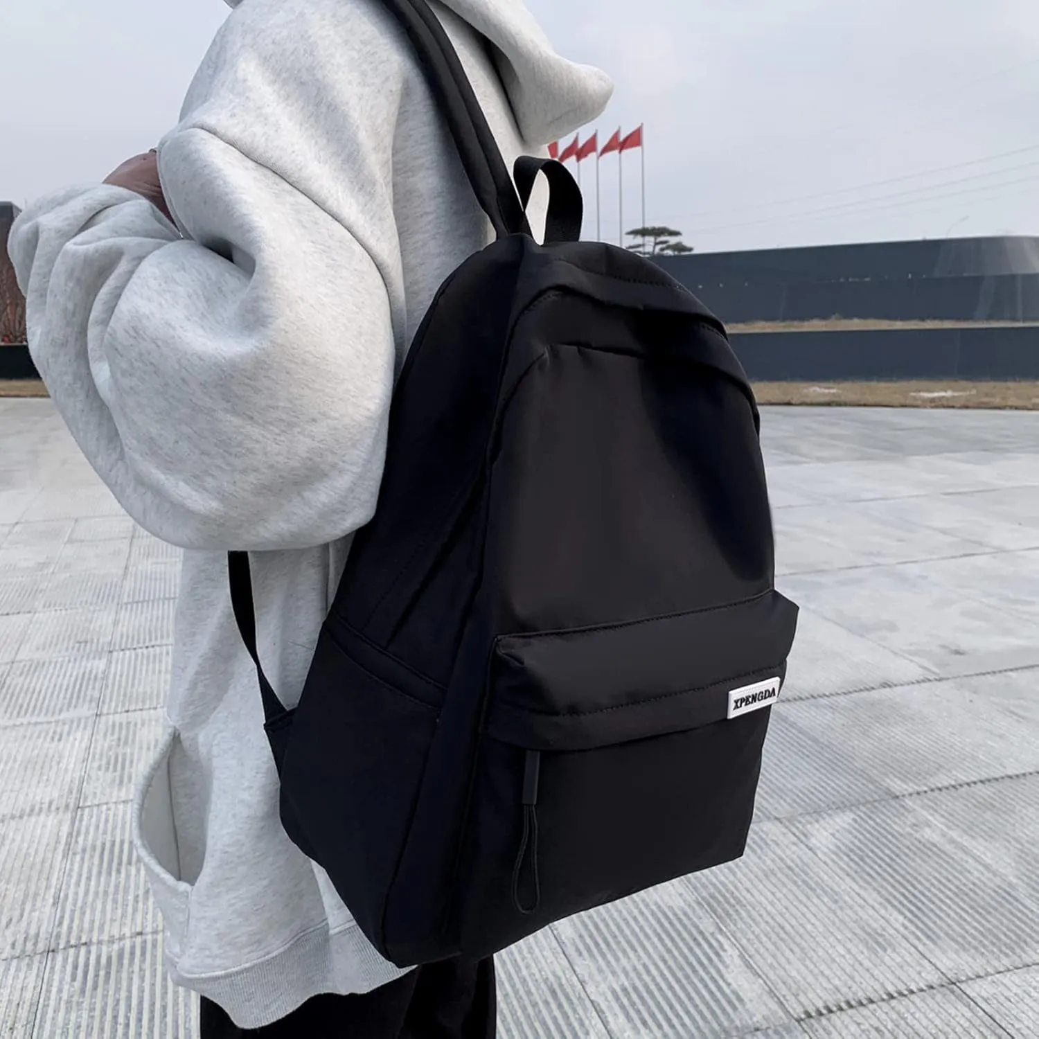 Mini Backpacks for Women Retro Large Capacity Solid Soft Fashion Backpacks Outdoor Travel Slim Laptop Backpack(Black)