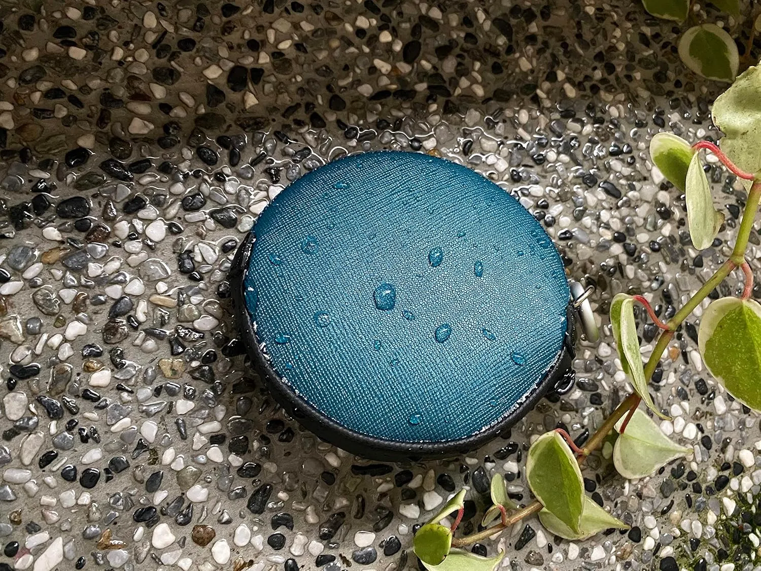 Mini Round Coin Purse with Clip on, Lightweight Waterproof Zipper Pouch for Earbuds, Keys, Coins, Compact Travel Storage Case for Women & Men [ Bright Blue ]
