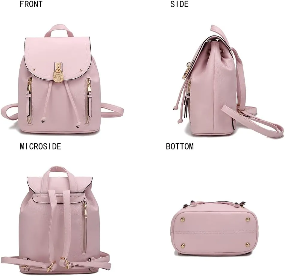 MKF Collection Backpack Purse for Women, Vegan Leather Top-Handle Fashion Daypack