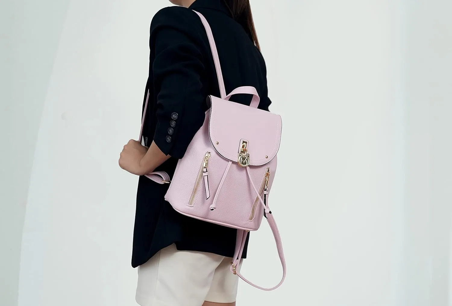 MKF Collection Backpack Purse for Women, Vegan Leather Top-Handle Fashion Daypack