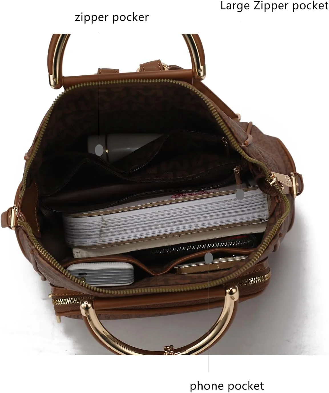 MKF Collection Signature Women Backpack, Vegan Leather Travel Bag Top-Handle Fashion Business Work Bag by Mia K