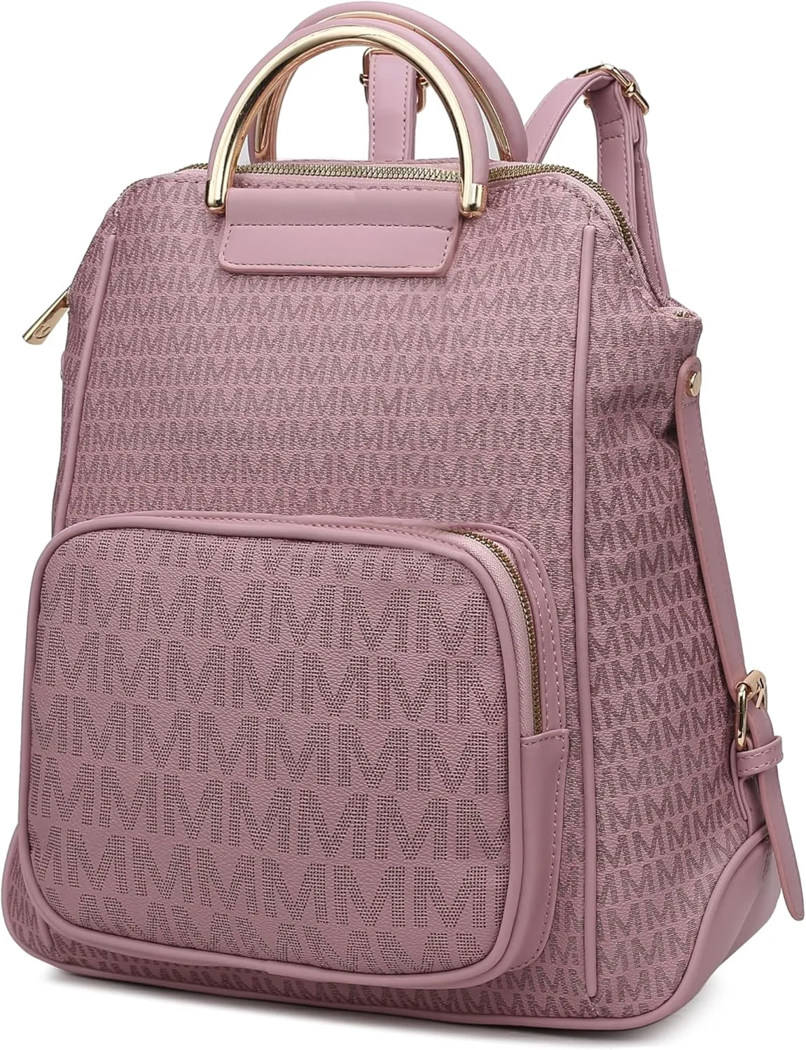 MKF Collection Signature Women Backpack, Vegan Leather Travel Bag Top-Handle Fashion Business Work Bag by Mia K