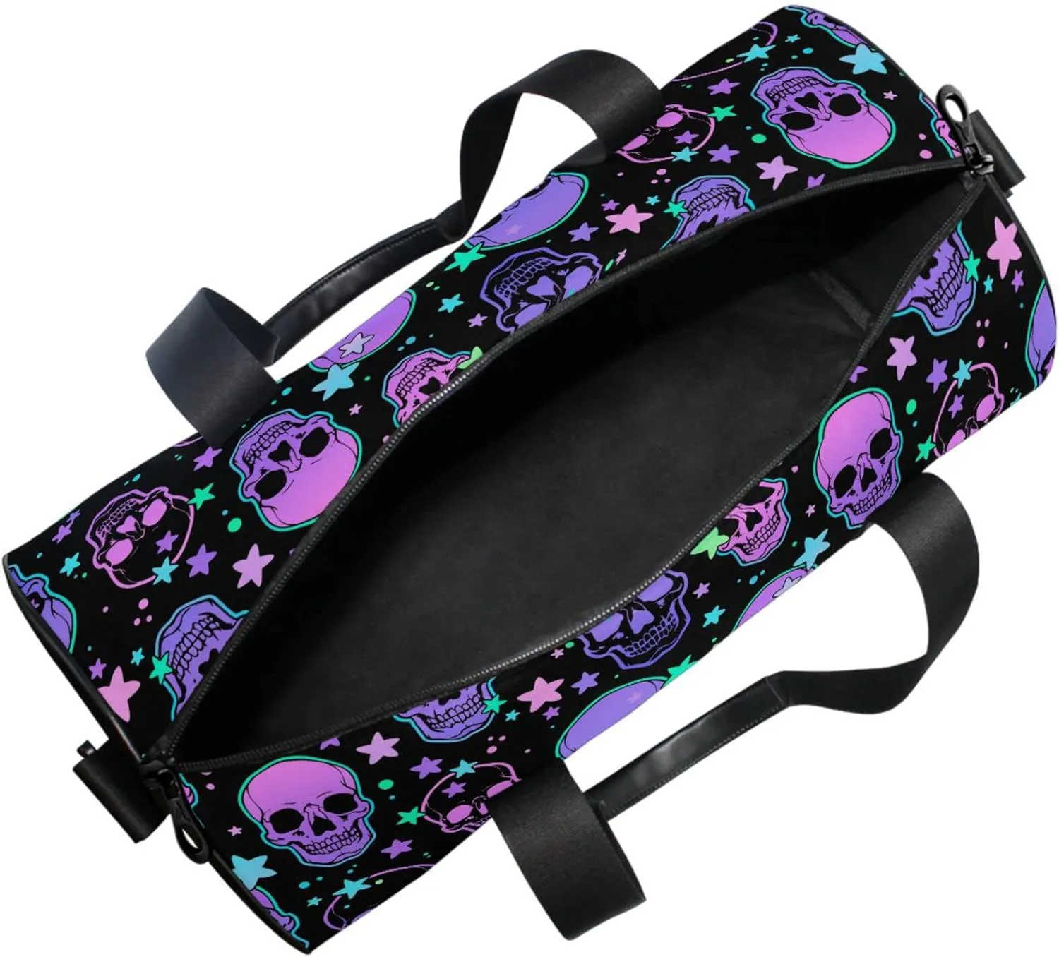 MNSRUU Duffel Bags Stars Purple Skulls Sports Gym Bag Travel Luggage Overnight Bags for Men Women Duffel Bags for Traveling