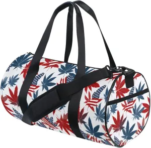 MNSRUU Sports Duffel Bags, Flag Maple Leaf Athletic Gym Bag Overnight Workout Travel Tote Luggage for Men Women Yoga