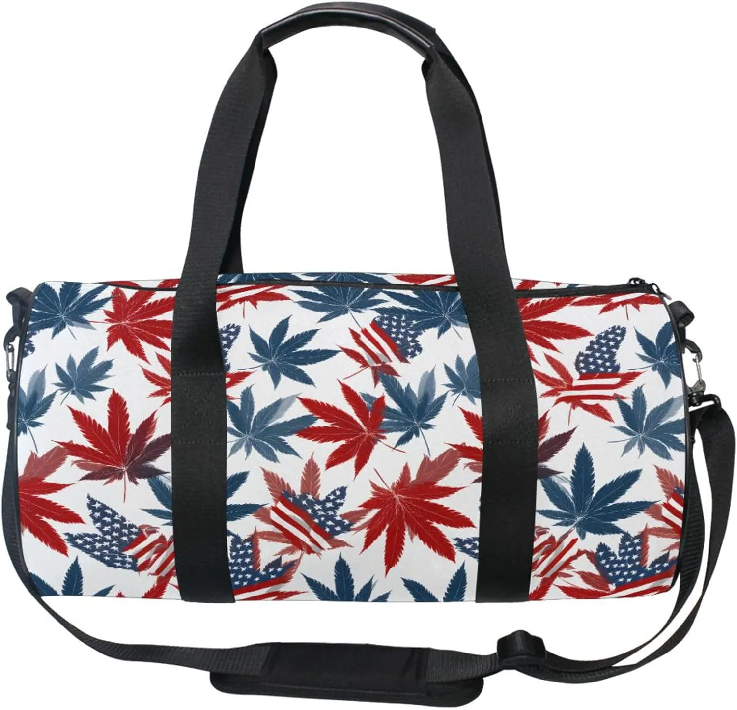 MNSRUU Sports Duffel Bags, Flag Maple Leaf Athletic Gym Bag Overnight Workout Travel Tote Luggage for Men Women Yoga