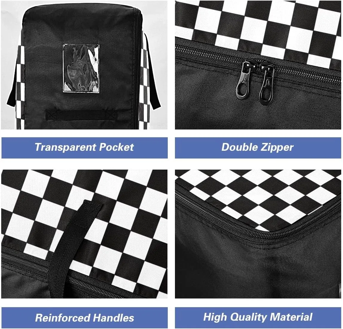 Monochrome Geometric Pattern Storage Bag, 27.5x19.7x11 In, Garment Storage Organizer Travel Cargo Duffel Bags Storage Organizer for Clothes, Bedding, Comforter