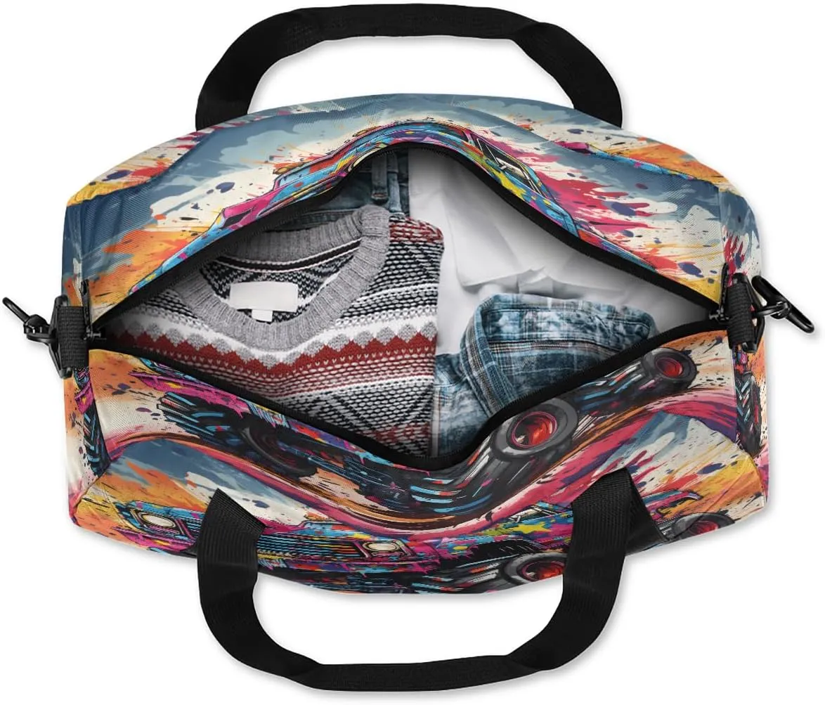 Monster Truck Kids Duffle Bag Boys Girls Small Sport Dance Gym Bag for Overnight Travel Weekender Carry On