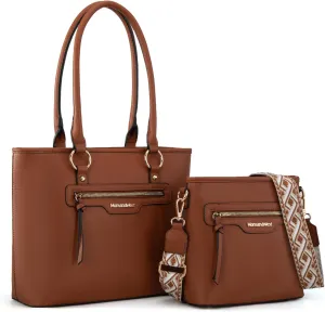 Montana West 2Pcs Handbags Sets for Women Large Tote Bags Cute Crossbody Purses