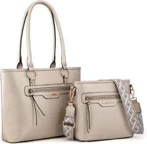 Montana West 2Pcs Handbags Sets for Women Large Tote Bags Cute Crossbody Purses